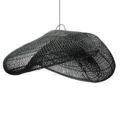 RATTAN LAMP OVAL WAVE BLACK 65 